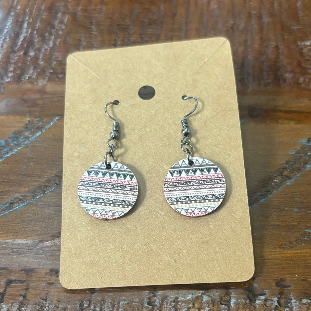 Patterned Dangle Earrings - Picture 1 of 1